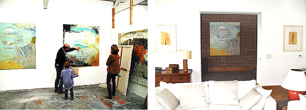 Visiting the studio of Day Bowman and the subsequent installation of one of her paintings in our client's Guildford home