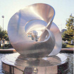 Spiral sculpture in stainless steel by Keith McCarter FRBS